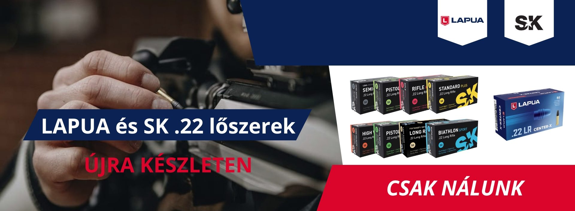 LAPUA és SK .22 lőszerek